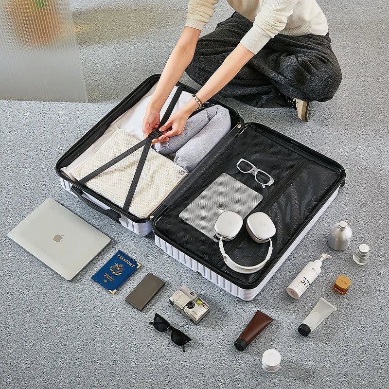 Large Capacity Medium Travel Luggage Bag 20-26 Inch Rolling Bag with Cup Holder And Phone Stand for Easy Carry-On Travel