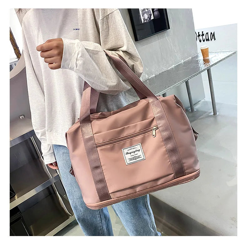 Large Capacity Expanding Double back Travel Bags Luggage Organizer Bag Handbag Waterproof Foldable Travel Clothes Storage Bag