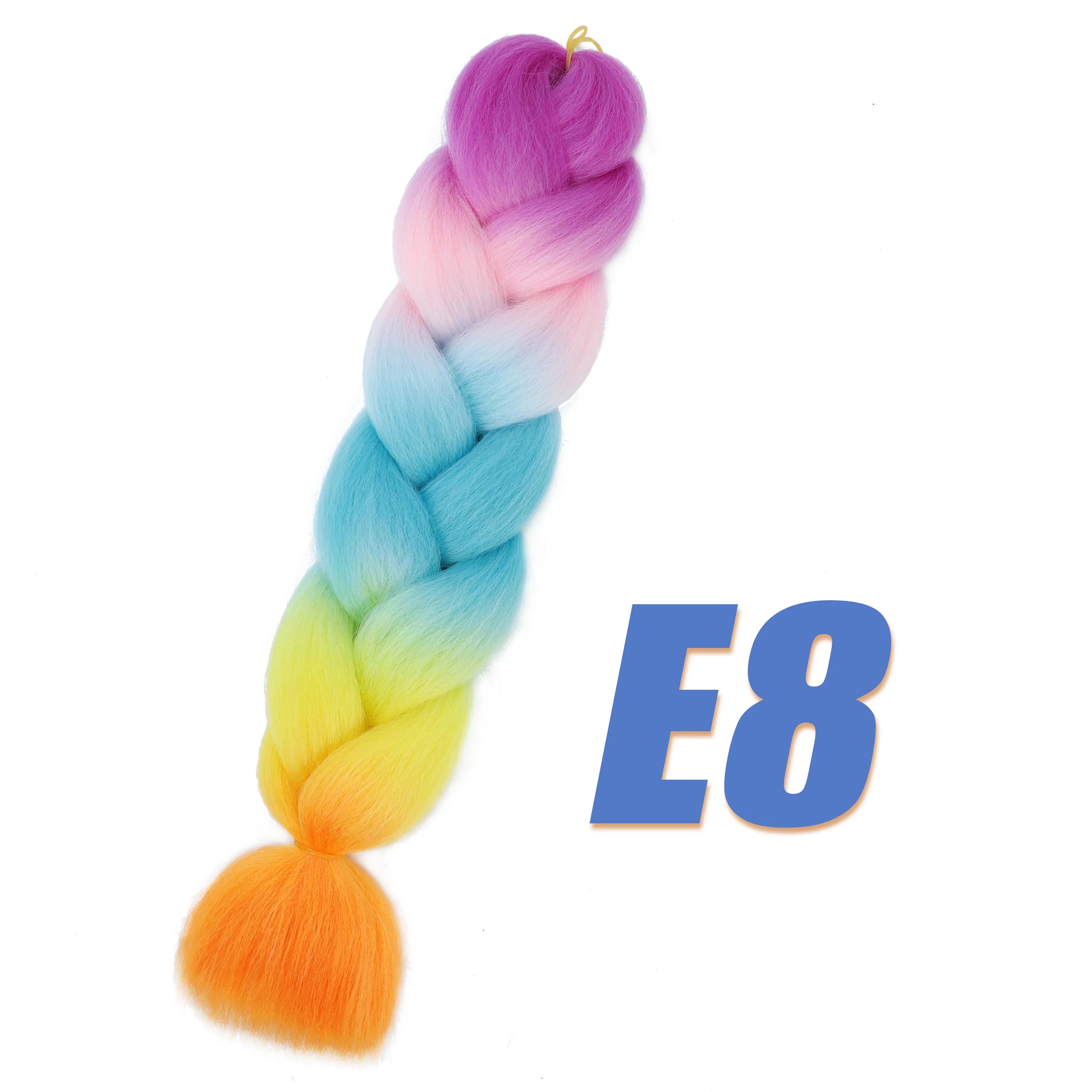 Purple Braiding Hair Pre Stretched Synthetic Kanekalon Crochet Hair Jumbo Braids Extensions Hair Accessories For Girls Braids