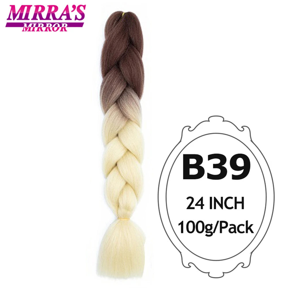Colorful Jumbo Braiding Hair Extensions For Box Braids Synthetic Hair for Afro Braids Ombre Jumbo Braid Hair DIY Crochet Braid
