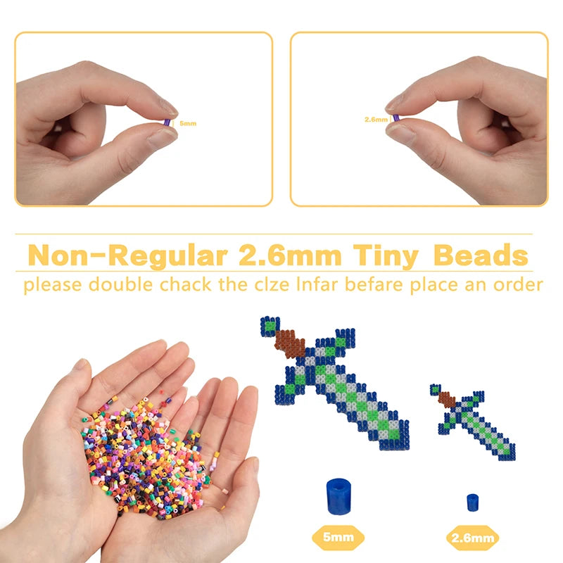 Hama Beads Box Embalagem Thermal mosaic Ferro Educação Beads, Ironing beads Fuse Beads Brinquedo DIY, 24 48 72 Cores 2.6MM 5MM