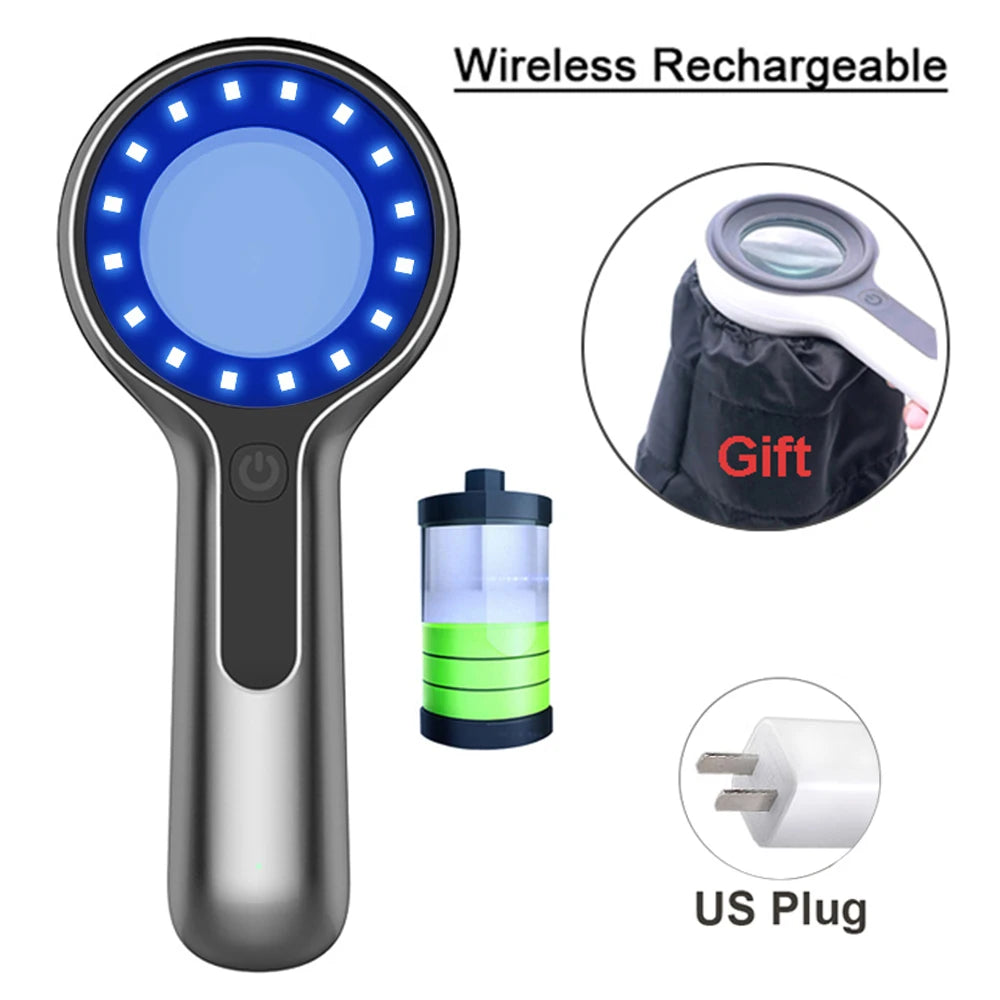 Woods Lamp Skin Analyzer For Skin 16leds UV 365nm Magnifying For Beauty Facial Testing Light Skin Analysis Detection Skin Care