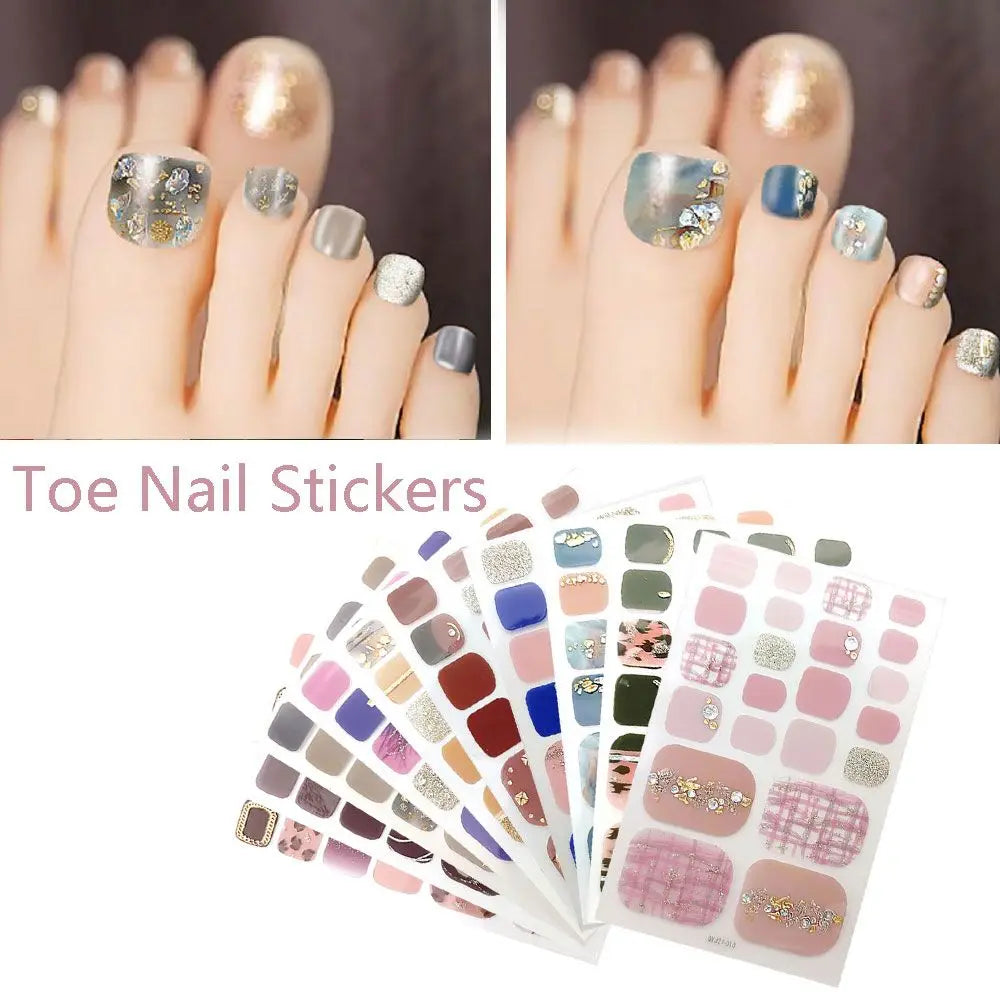 Beauty & Health False Nails Stripe Self-adhesive Waterproof Foot Decorations Manicure Decals Fresh Style Toe Nail Stickers