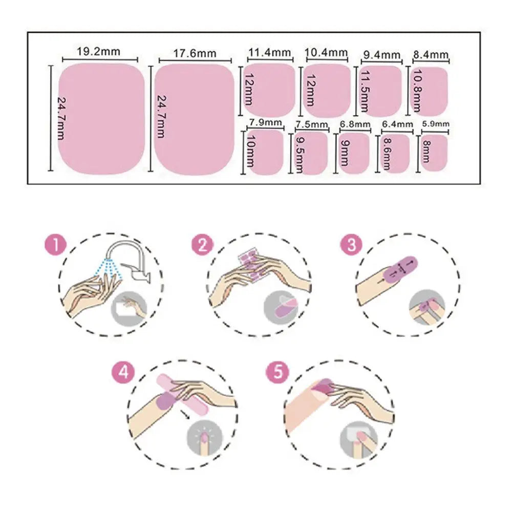 Beauty & Health False Nails Stripe Self-adhesive Waterproof Foot Decorations Manicure Decals Fresh Style Toe Nail Stickers