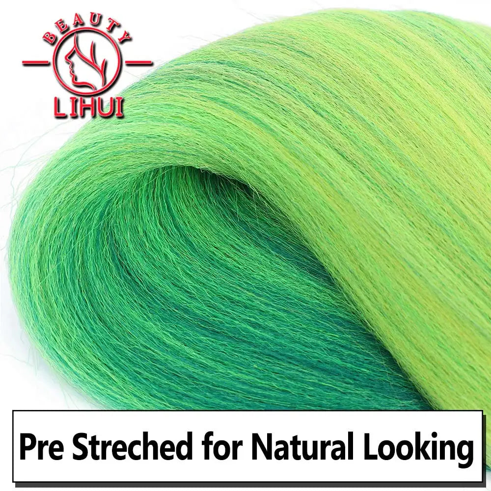 LIHUI Pre-Stretched Jumbo Braids — 26" 90 g Synthetic (Red/Pink, Frosted Colors)