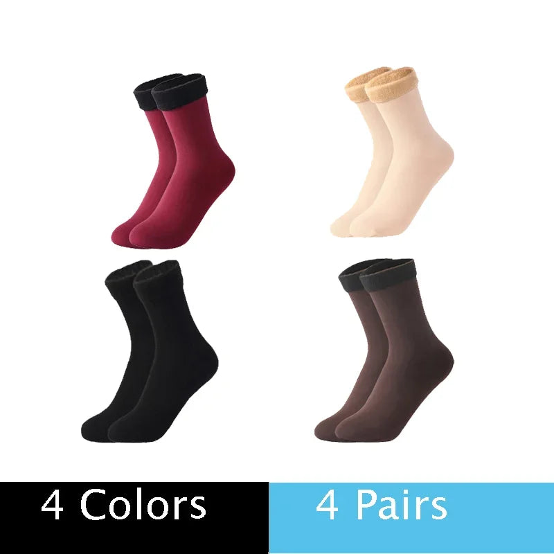 Women’s Thick Knit Mid-Tube Cotton Dress Socks — Solid Color, Soft & Warm Everyday Wear