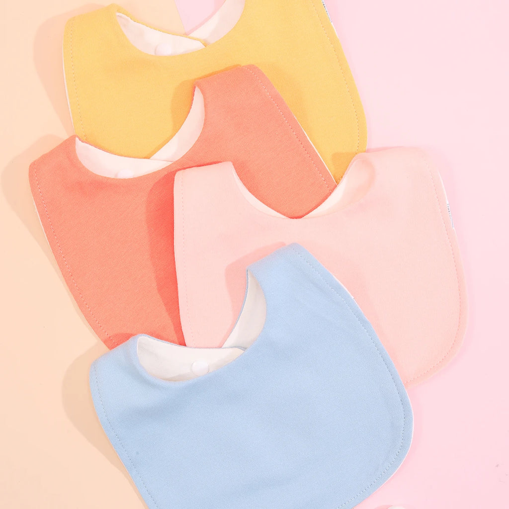 4pcs Cotton Soft Baby Adjustable Bibs Infant Bib Newborn Burp Cloths Bandana Scarf for Kids Boy Girls Feeding Saliva Towel