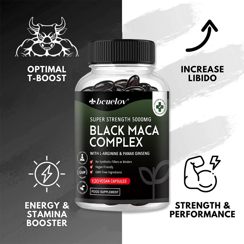 SOOMIIG Black Maca & Ginseng — Energy, Endurance & Performance (120 Capsules)