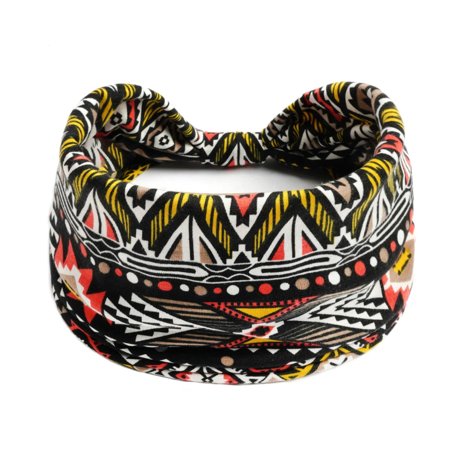 Boho Wide Knot Floral Cotton Headband | Stretch Turban Hair Scarf for Women