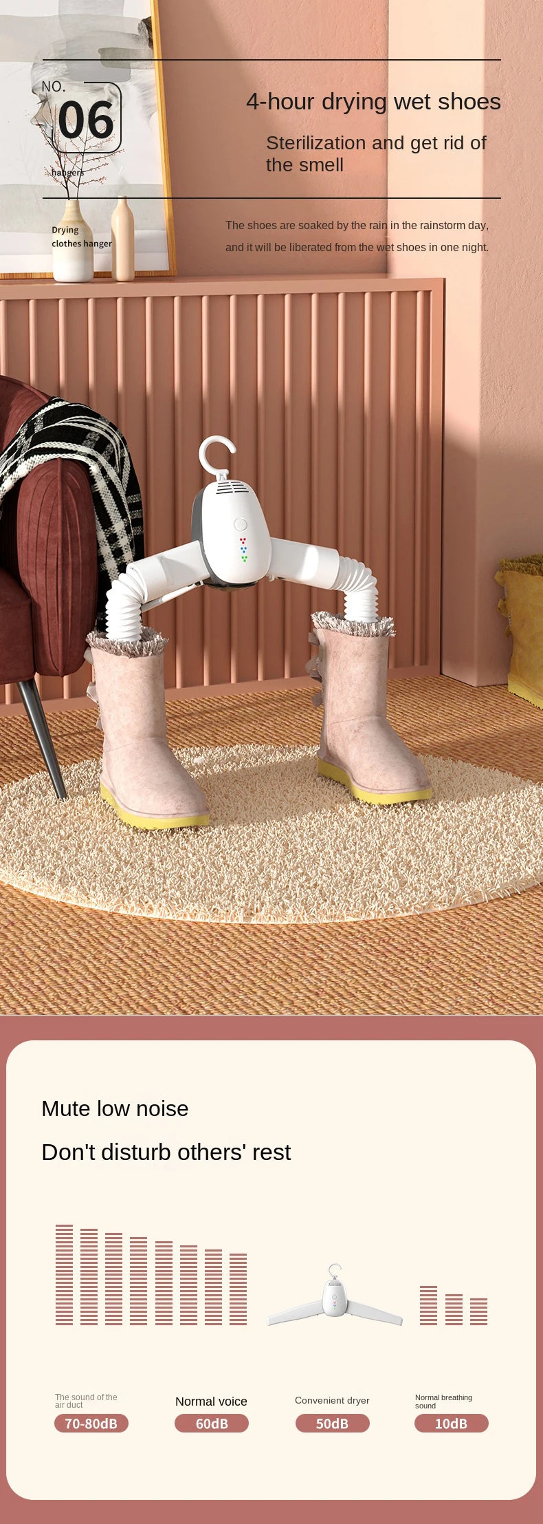 Portable Clothes Dryer Drying Hanger Electric Shoes Clothes Drying Rack Foldable Heater Hanger Machine Travel Laundry Dryer