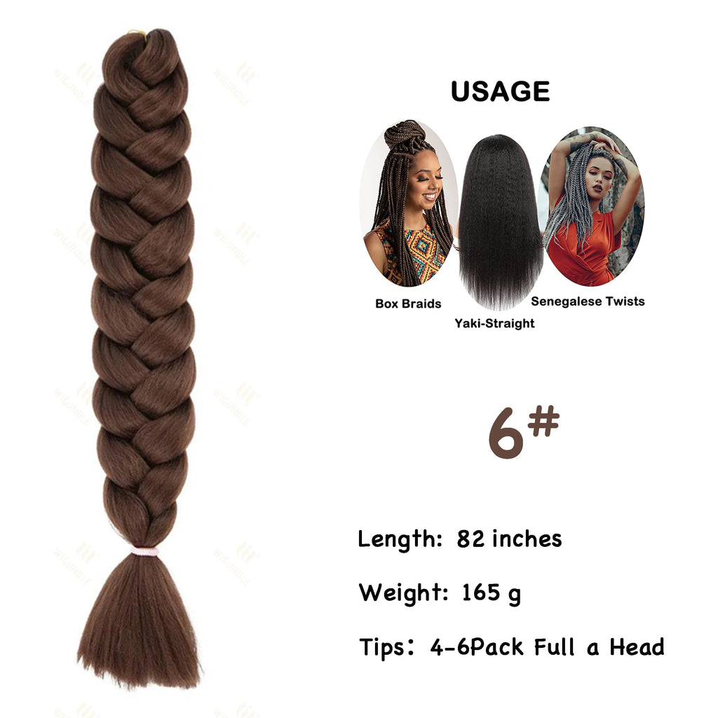 Wigundle Jumbo Braiding Hair Extension 82Inch High Temperature Synthetic Braid For Women Twist Box Braids Crochet Hair