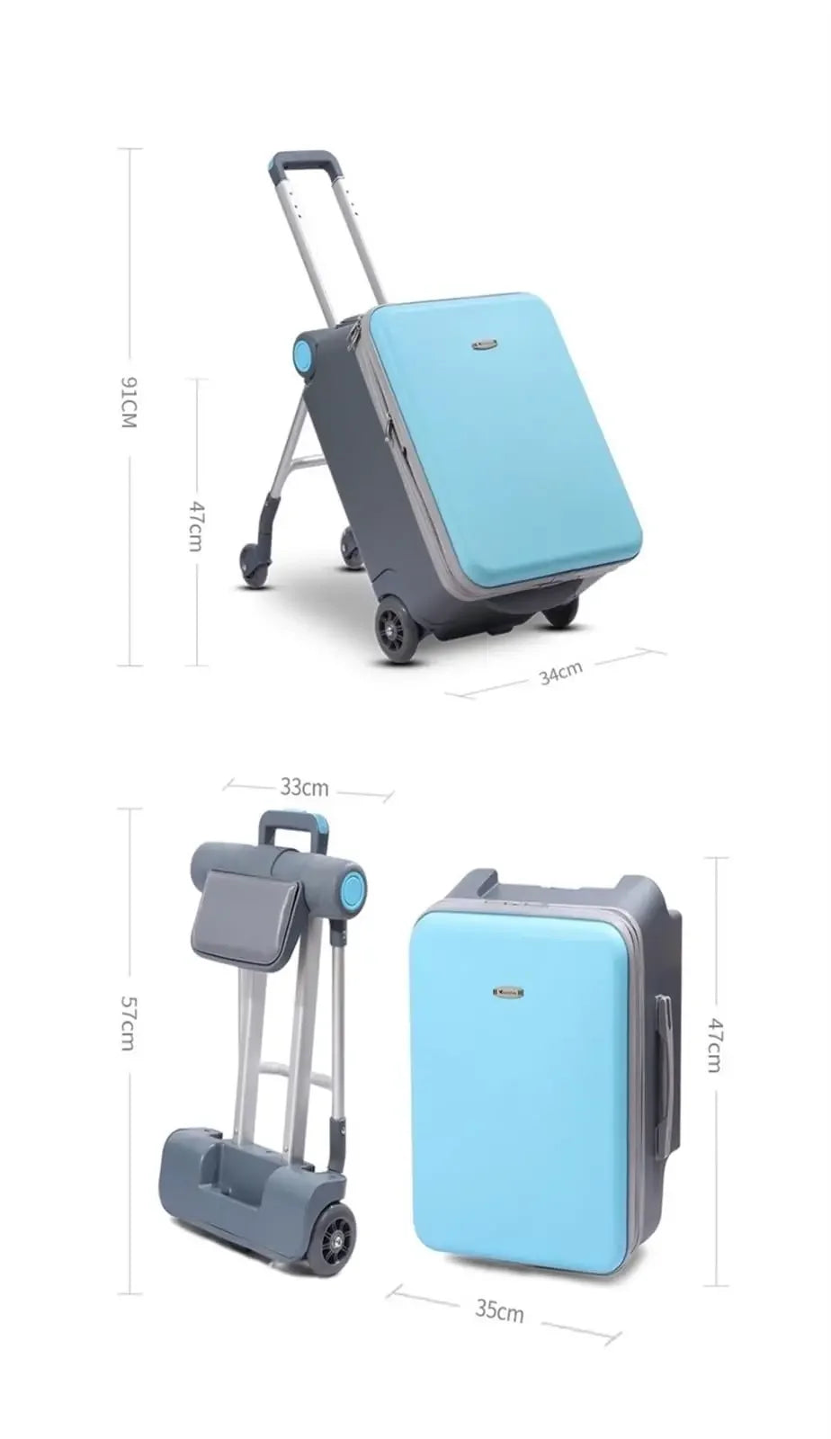 Kid Suitcase Luggage with Spinner Wheels,Large Suitcases with Child Seat Design,20 Inch Hardside Carry on Luggage for Travel