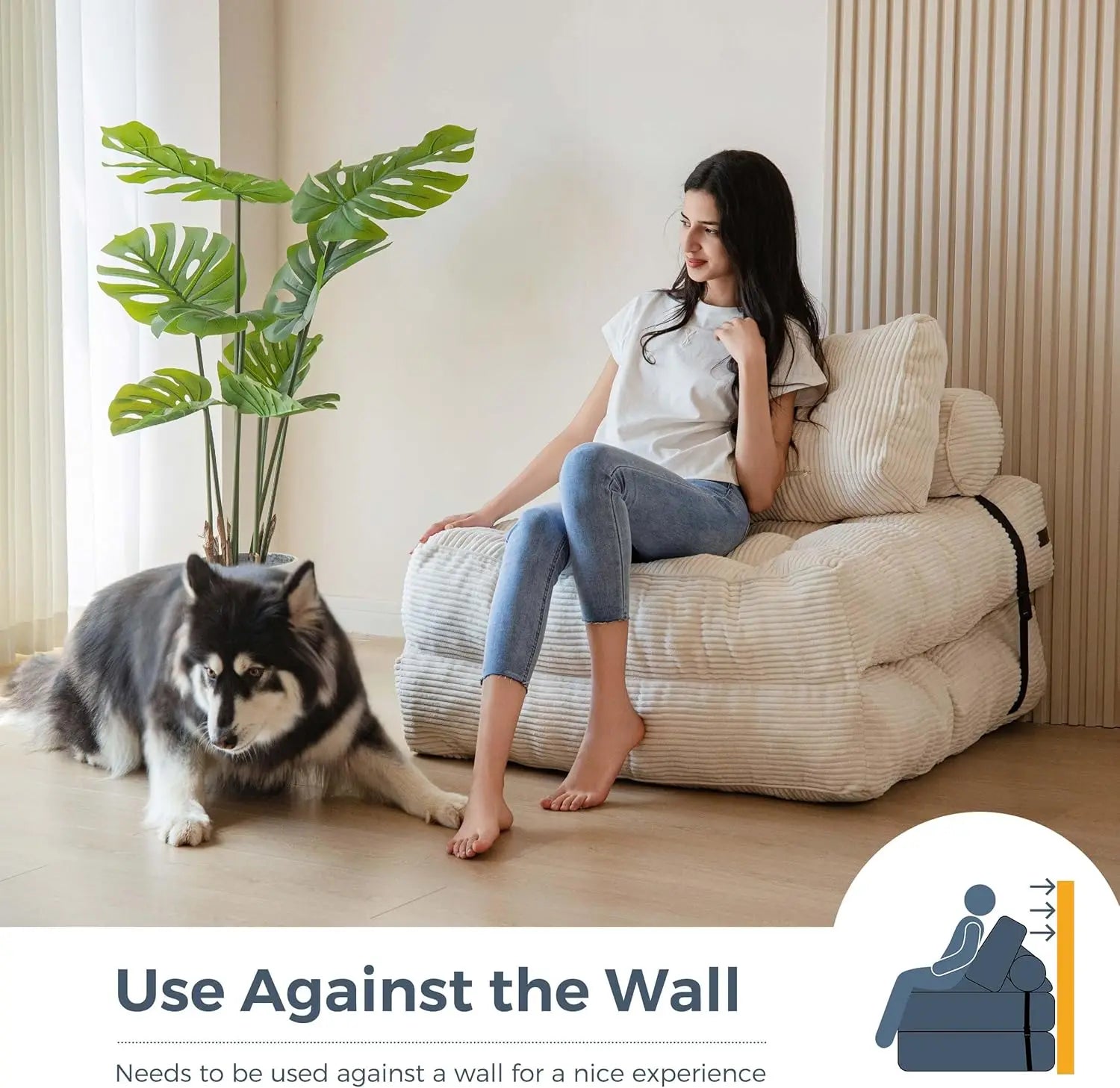 Vacuum Compression Sofa Foldable Simple Fabric Corner Modular Couch Floor Multi Function Nordic Living Room Bedroom Decoration