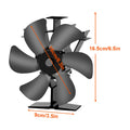 Heat Powered Stove Fan Eco Quiet Black 6 Blades Log Wood Burner Fireplace Fan Winter Warmer Home Efficient Heat Distribution