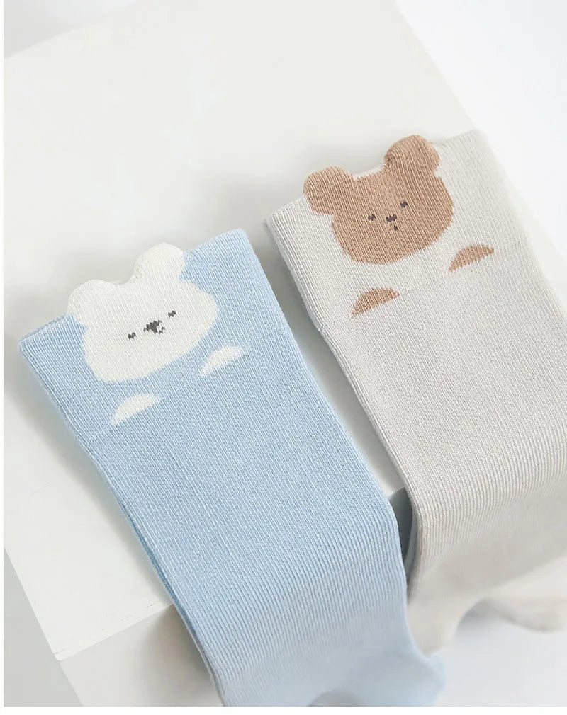 3 Pairs a Lot MILANCEL Spring Baby Stockings 0-3T Cartoon Animal Girls Over-the-Knee Socks Color Blocking Toddler Boys Socks