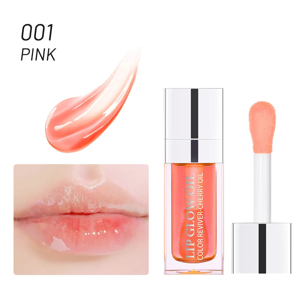 Crystal Jelly Moisturizing Lip Oil Plumping Lip Gloss Makeup Sexy Plump Lip Glow Oil Tinted Lip Plumper