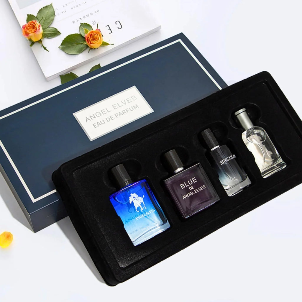 4 Pcs Luxury Men Cologne Gift Set - 4 x 30ml Bottles of Premium Vanilla & Cologne Scented Pheromone Perfume for Men - Long Lasti