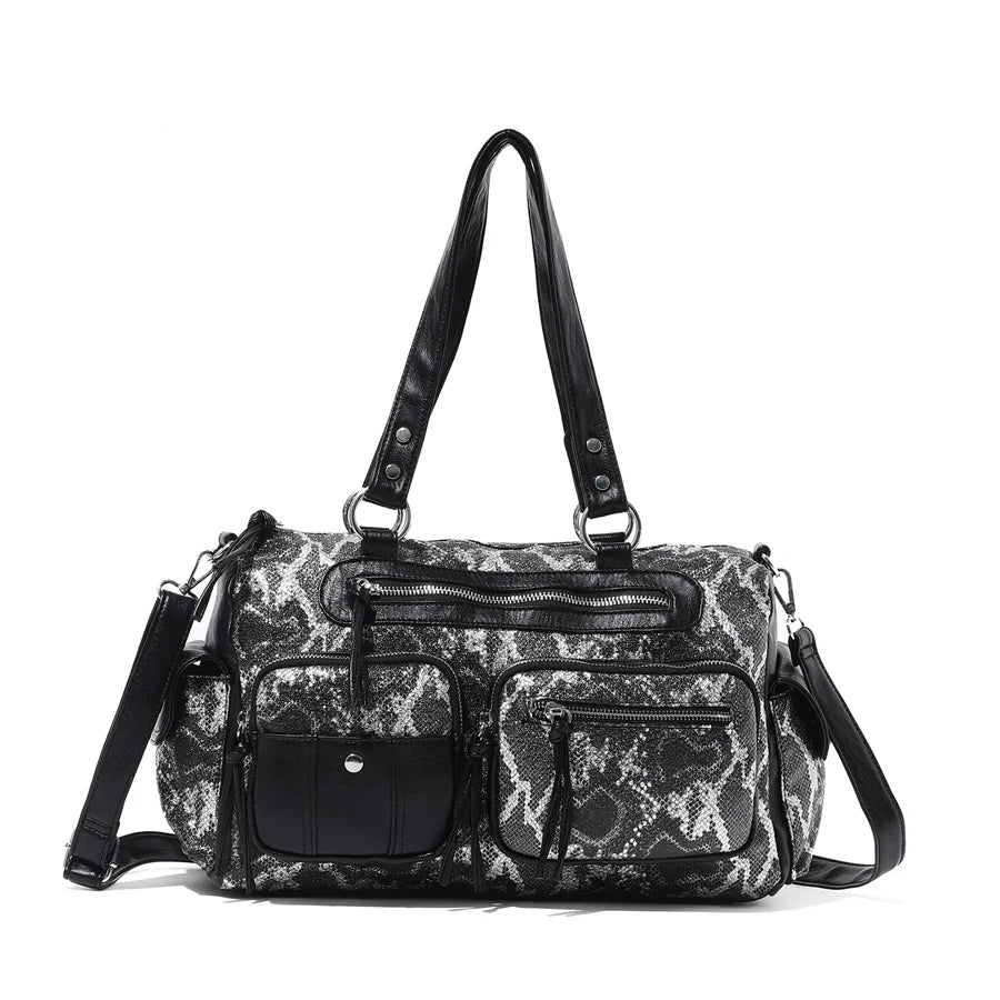 Venn Angel Women's Shoulder Bag Soft PU Handbg Fashion Tote Large Capacity Crossbody Shoulder Bag Snakeskin Handbag Purse