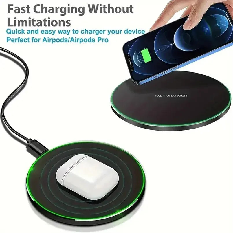 VIKEFON 30W Fast Wireless Charger Pad (Type-C, LED Indicator)