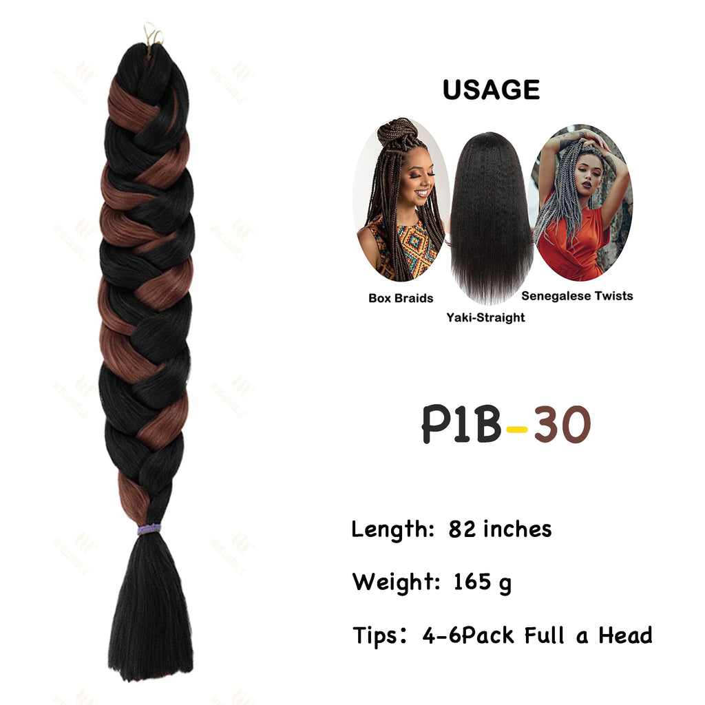 Wigundle Jumbo Braiding Hair Extension 82Inch High Temperature Synthetic Braid For Women Twist Box Braids Crochet Hair