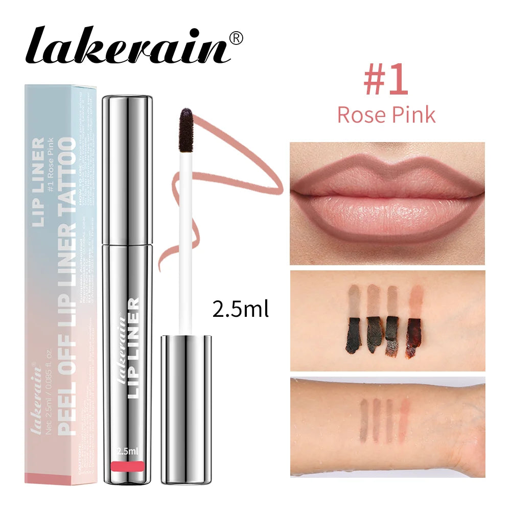 ibcccndc Waterproof Peel-Off Lip Liner & Tint (4 Colors, Long-Lasting Matte)