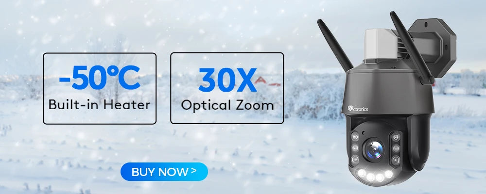 Ctronics Real 4K 8MP Surveillance Camera WiFi 5G Outdoor 360 16X 5X Optical Zoom Security Camera UHD Night Vision Auto Tracking