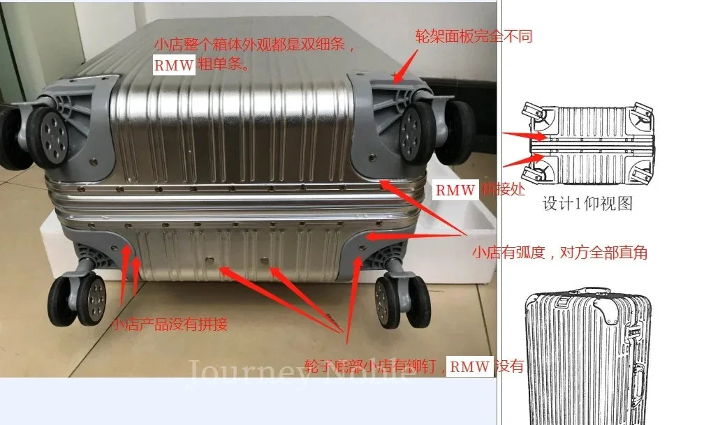 Top Quality Customization 100%  Aluminum-magnesium travel Boarding Rolling Luggage Perfect for Spinner brand Travel Suitcase