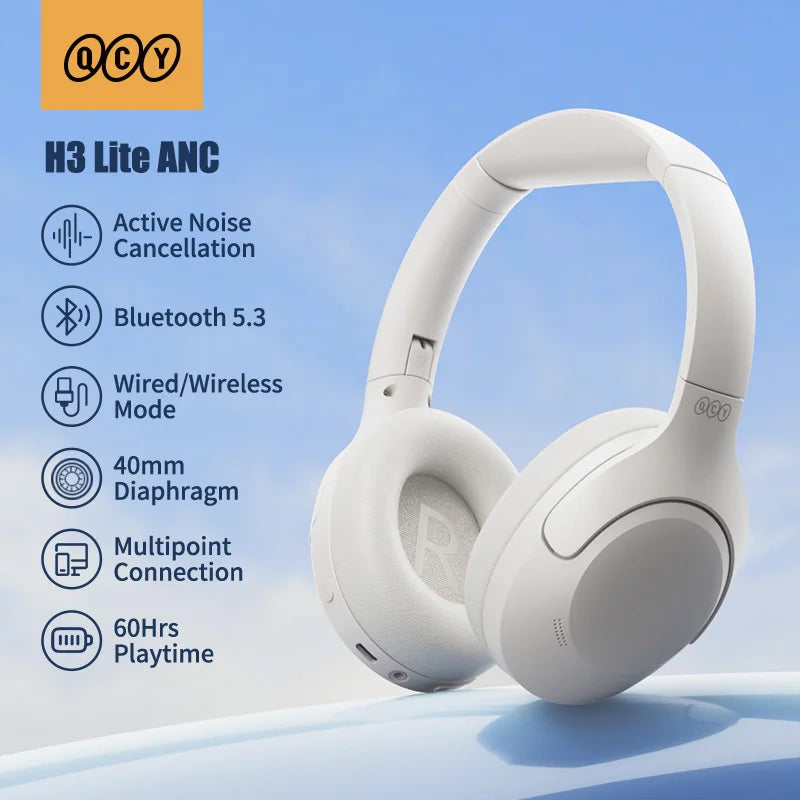 QCY H3 Lite ANC Wireless/Wired Headphones (BT 5.3, 60H)
