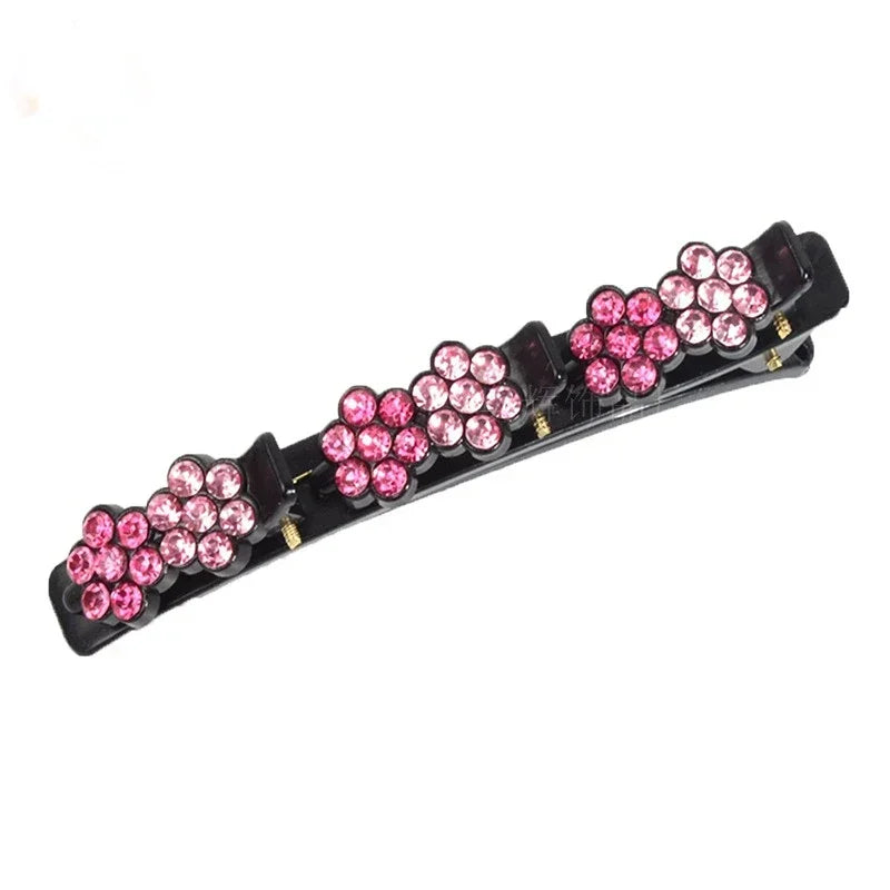 Korean Style Acrylic Hair Clip Crystal Flower Hair Clips Braid Hairpin for Women Girl Clip Bangs Side Barrettes Hair Accessories