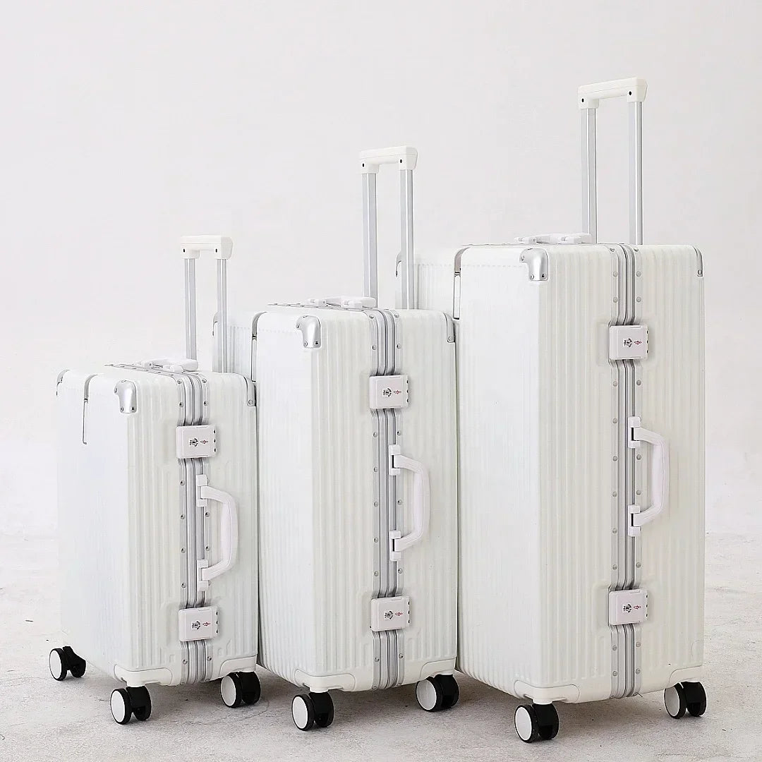 Aluminum-Frame PC Hardshell Luggage Set – 20/24/28 Inch Spinners