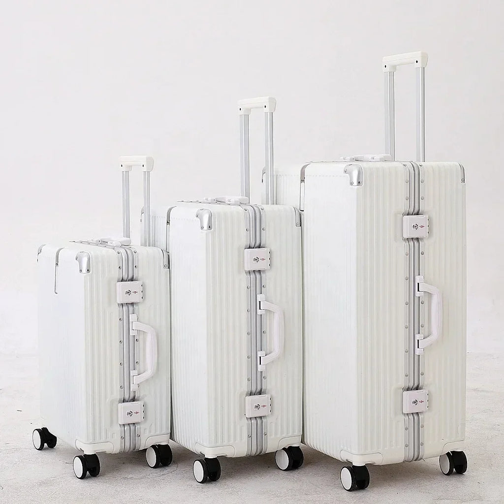 Luggage Travel Set Manufacturers Custom Aluminium 100%pc Hardshell Travel Trolley Carry on Suitcase Luggage with Wheels