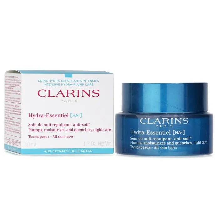 Clarins Hydra-Essentiel [HA²] Plumps, Moisturizes And Quenches Night Cream 50ml/1.7oz , All Skin Types, Original Skin Cares