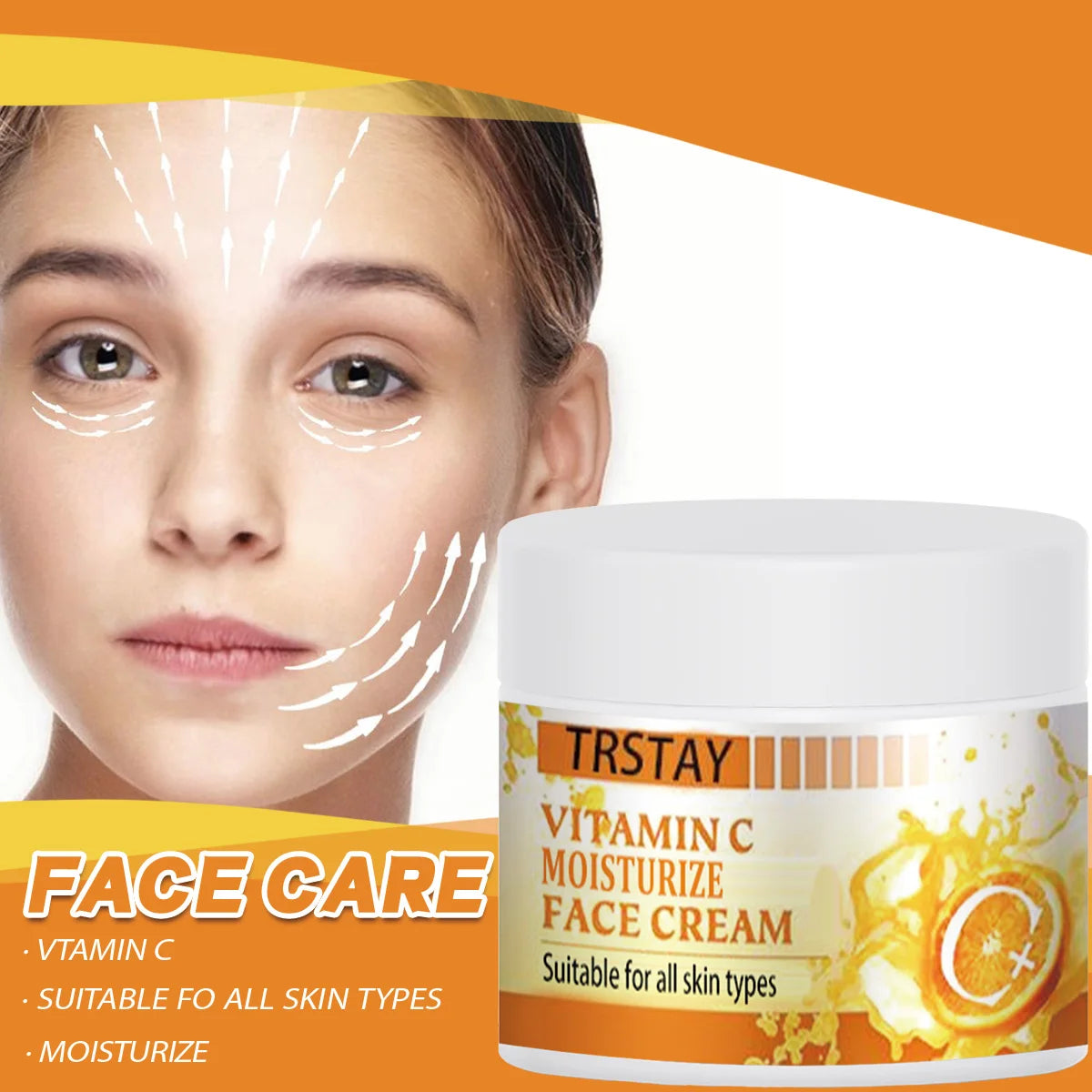 Vitamin C Moisturizing Face Cream for All Skin Types Hydrating Skin Care Beauty Products.