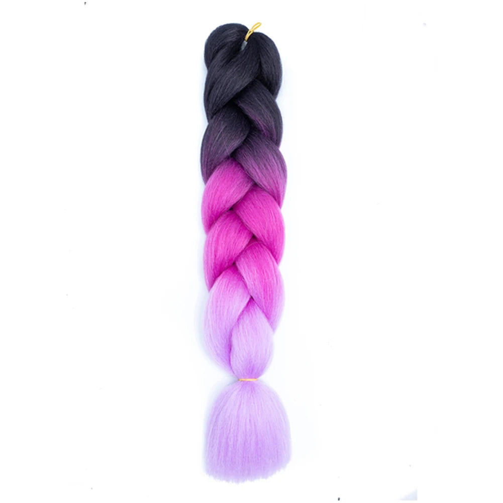Jumbo Braids Extensions — 24" Synthetic Kanekalon Yaki Straight (Afro Ombre Piano Color)