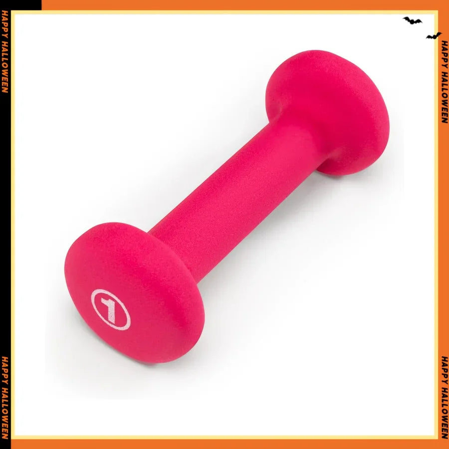 Neoprene Coated Home Dumbbells Set in Colors, Free Weights for Safe Men & Women Fitness Training
