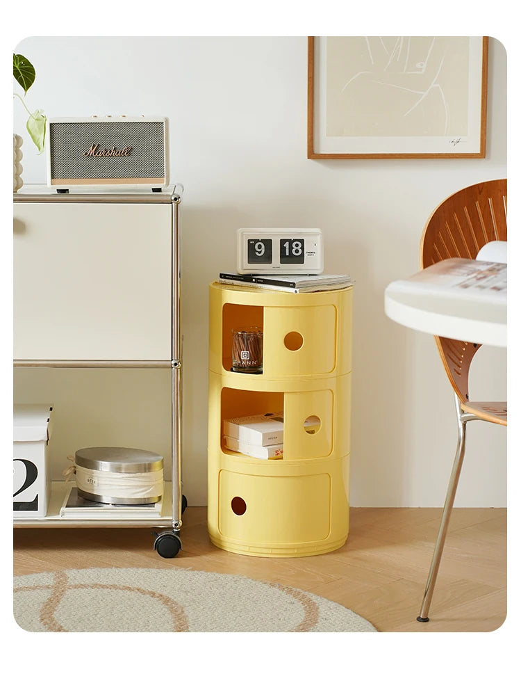 Round bedside table nordic plastic Bedside cabinet for bedroom small side end table nightstand Storage locker