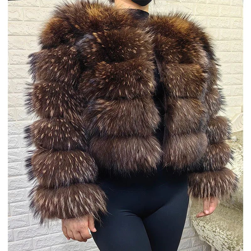 2025 MAOMAOKONG Natural Real Fox Fur Coat Women's Jackets Winter Furry Vest Luxury Beige Khaki Short Leather Female Clothing