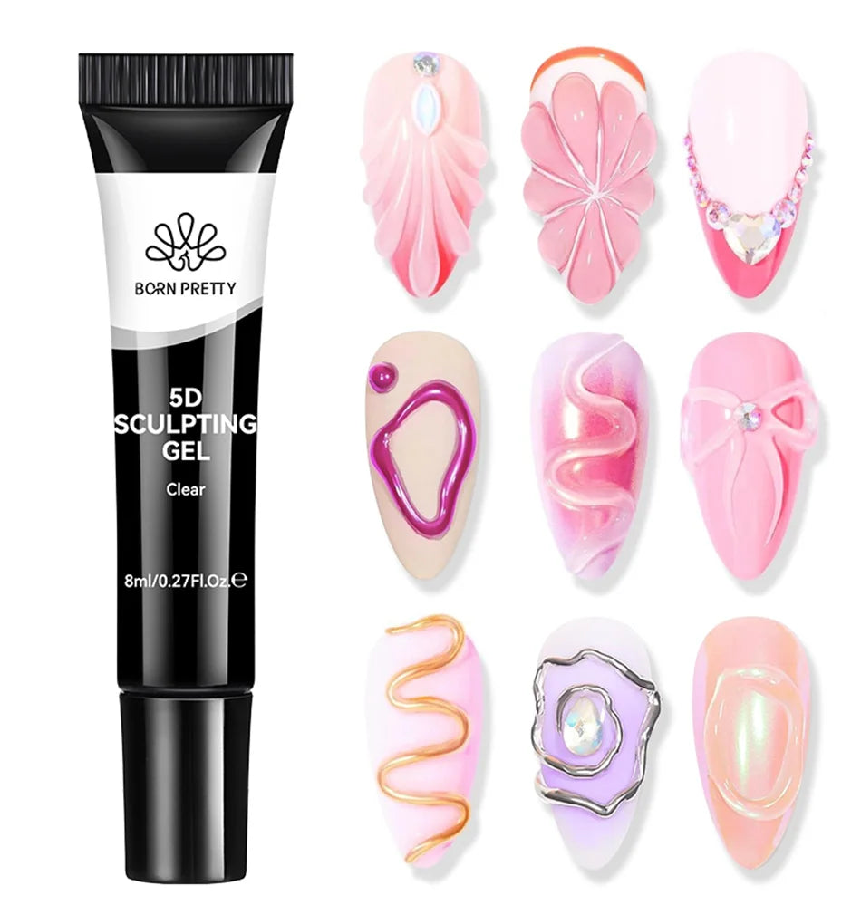 BORN PRETTY 5D Sculpting Nail Gel (8ml) – Emboss & Carve 3D Designs