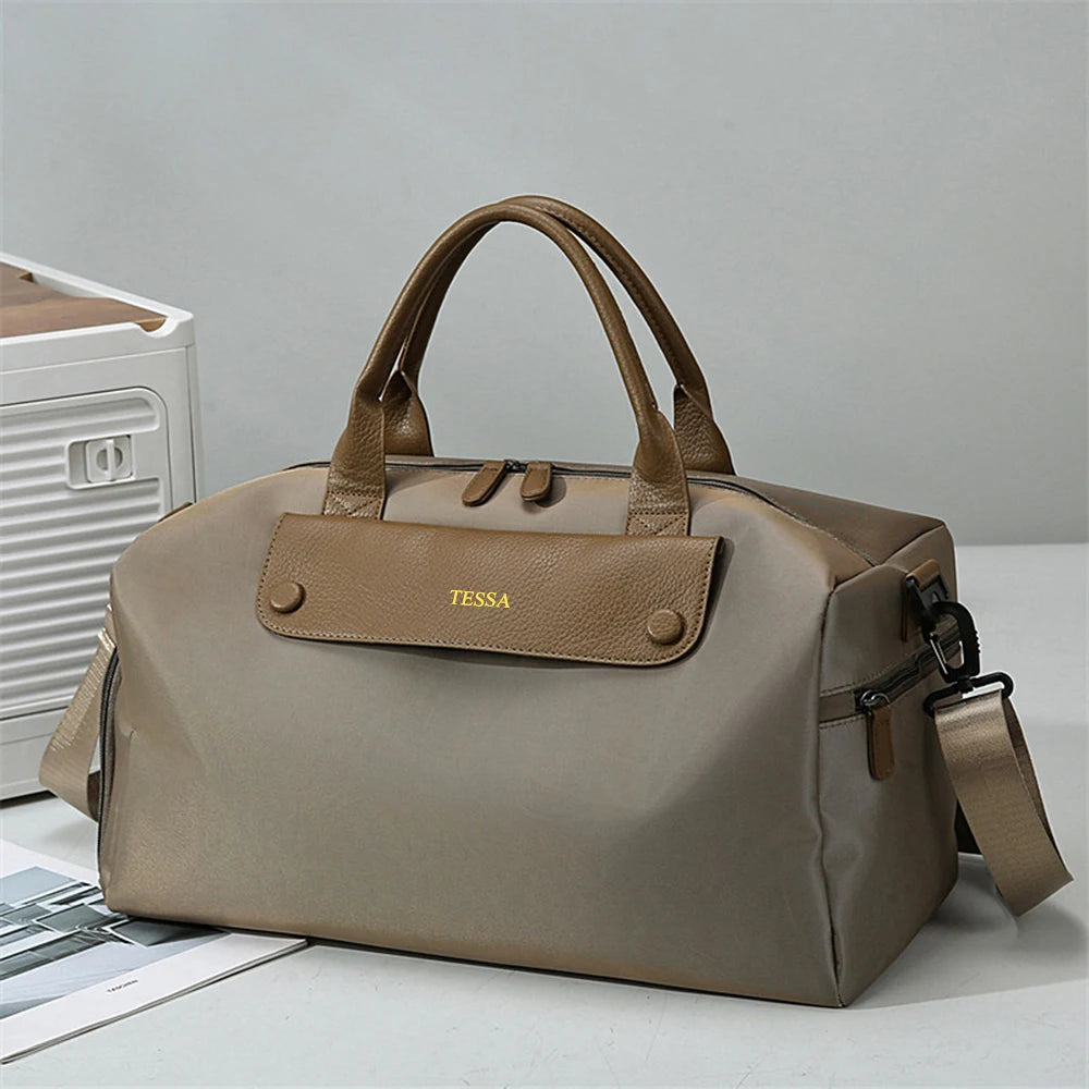 Travel Duffle Large Capacity Handbag Custom Name Canvas Business Trip Storage Bag Personalized Crossbody Bag Luggage Tote Bag