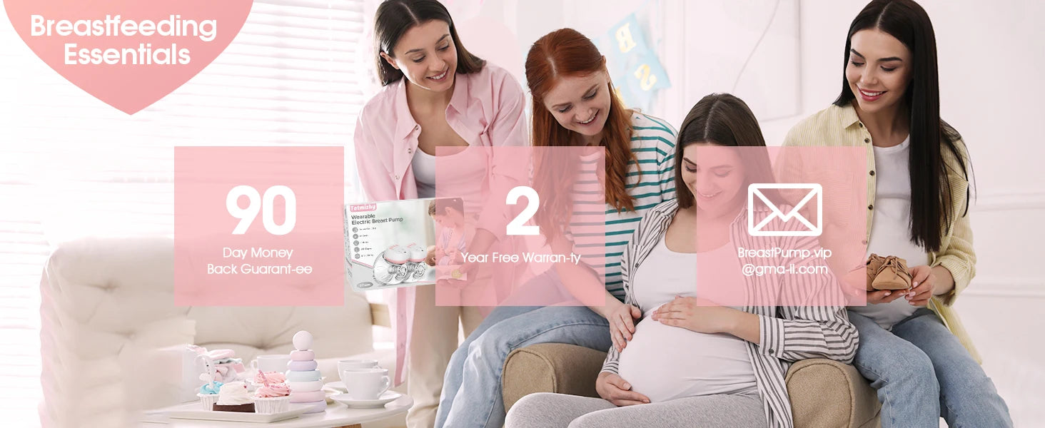 2 Pcs Electric Wearable Breast Pump (Model YM-805) — Silent, Hands-Free, USB Rechargeable (1200 mAh)