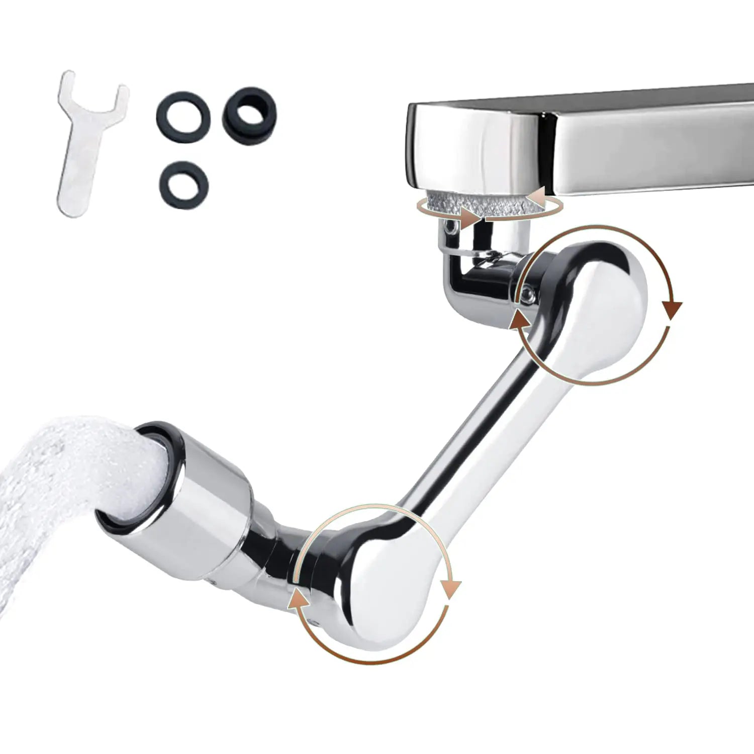 1080° Universal Rotation Faucet Extender Dual Mode Sprayer Head Kitchen Robot Arm Extension Taps Bathroom Swivel Faucet