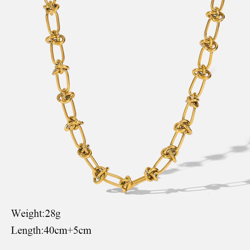 316L Gold Stainless Steel Chain Necklace | Trendy Punk Waterproof Jewelry for Women