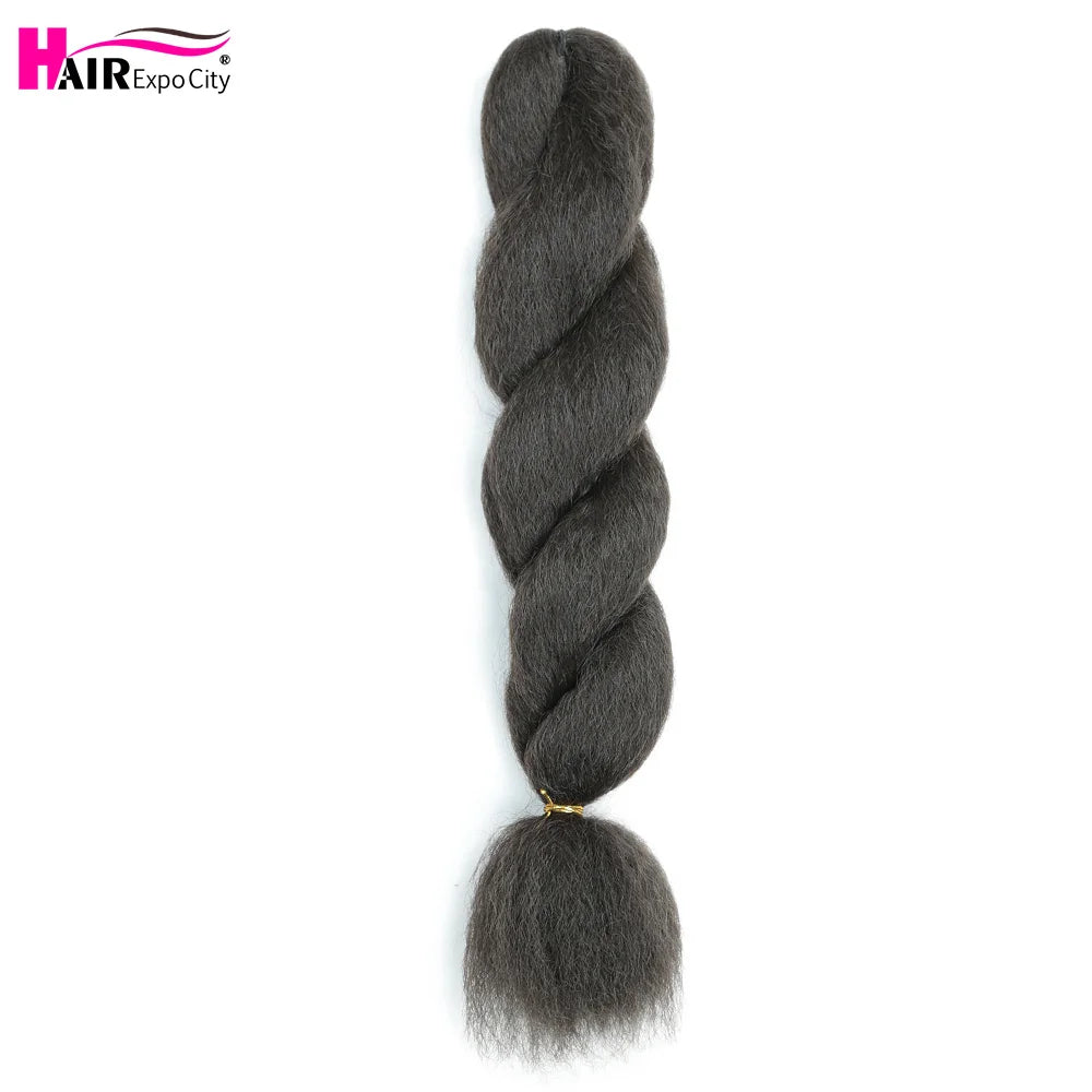 Vixen kanekalon Braids Hair 22 inch Synthetic Jumbo Braids Low Temperature Afro Fluffy Kinky Straight Crochet Hair Extensions