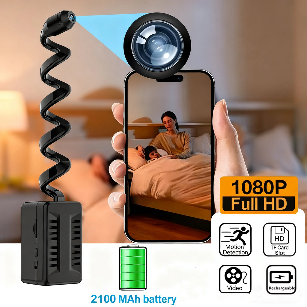 Mini Wifi HD 1080P Surveillance Camera with Adjustable Lens Remote Monitoring Home Security Wireless IP Camera Loop Record Cam