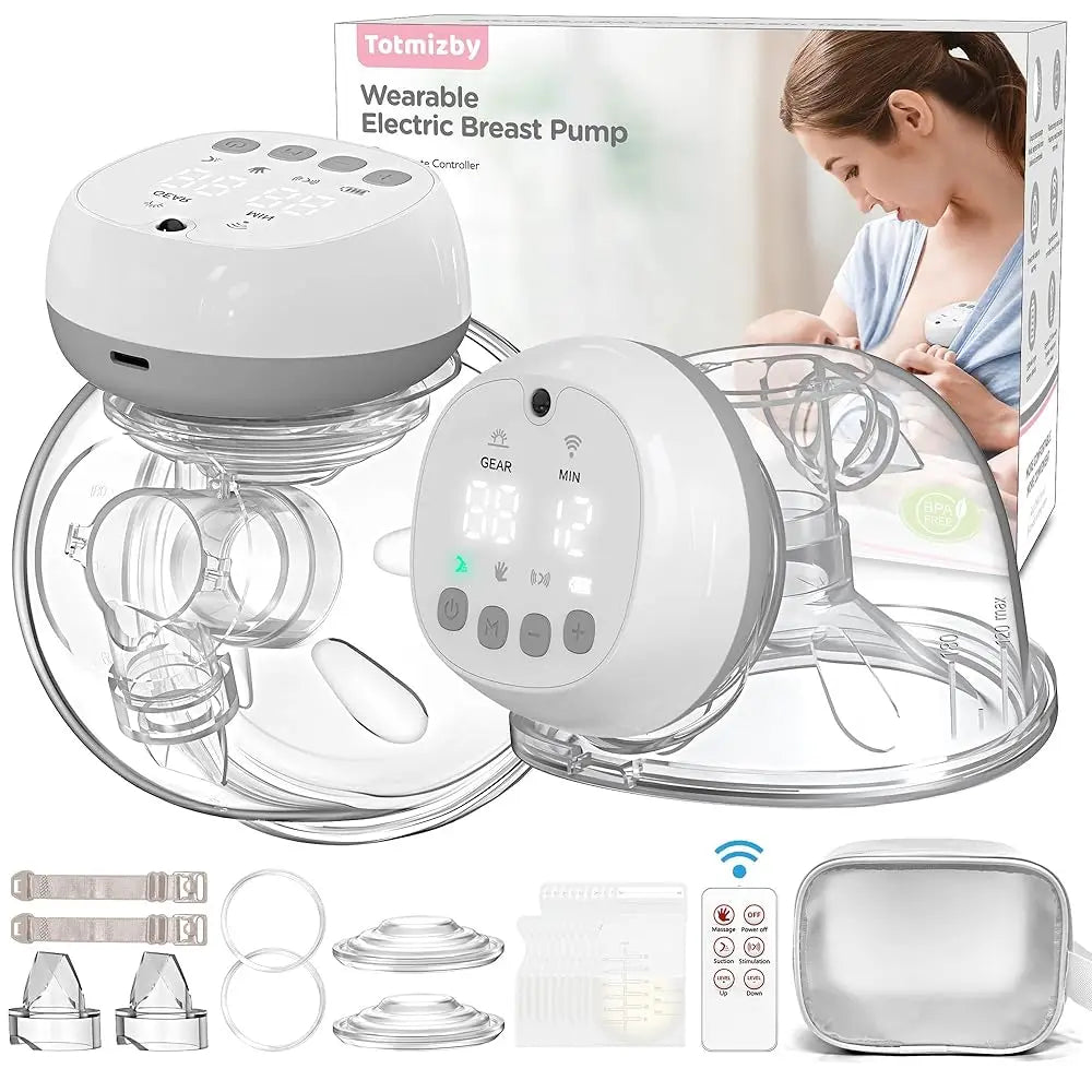 2 Pcs Electric Wearable Breast Pump (Model YM-805) — Silent, Hands-Free, USB Rechargeable (1200 mAh)