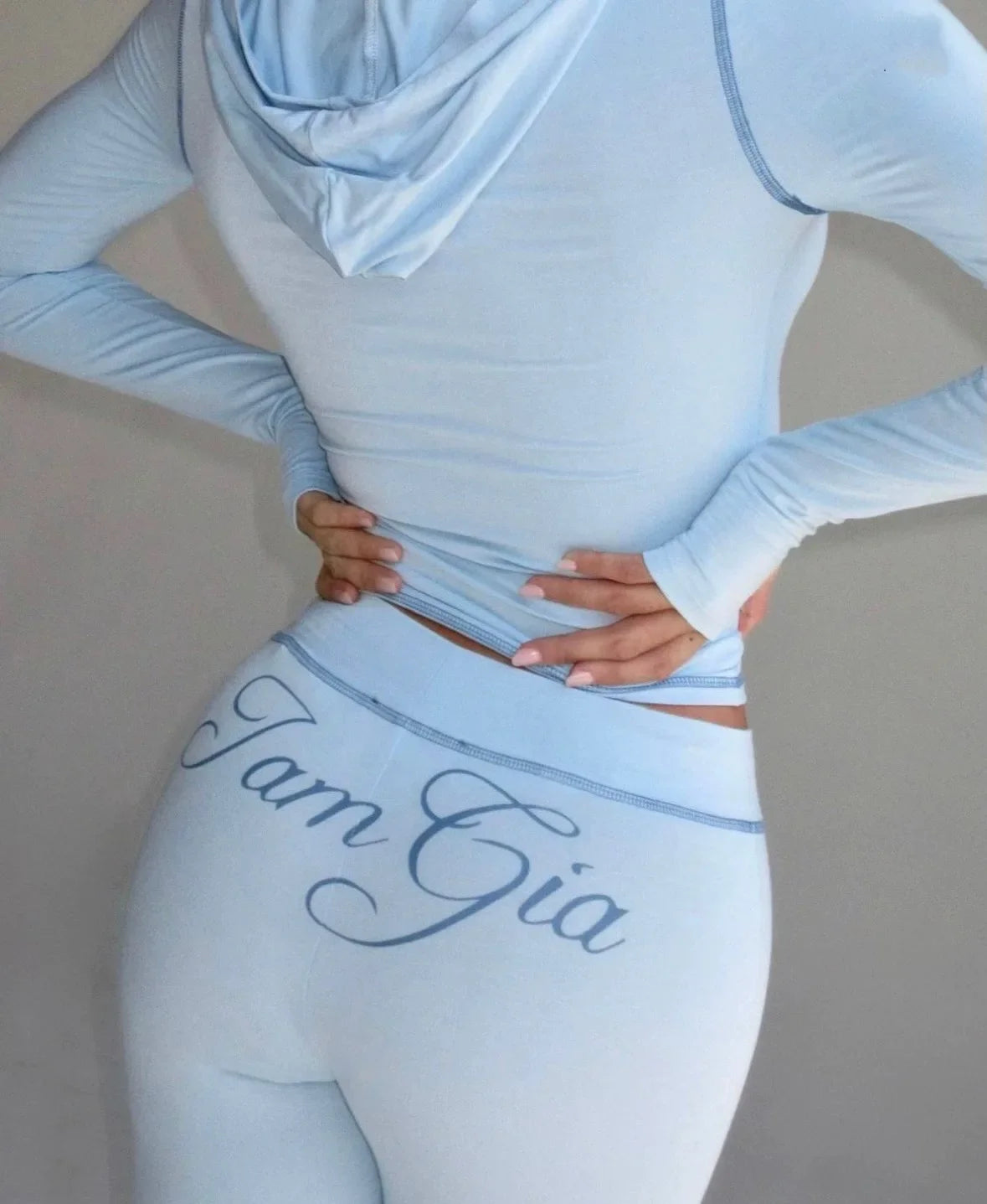 Women’s Zip-Up Long Sleeve Crop Top & Low-Waist Flare Pants Set