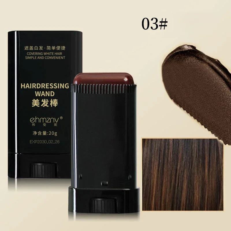 3Color Quick Touch-Up Hair Stick Temporary Color Stick Portable Temporary Quick Coverage Hair Pen Disposable Hair Dye Stick Comb