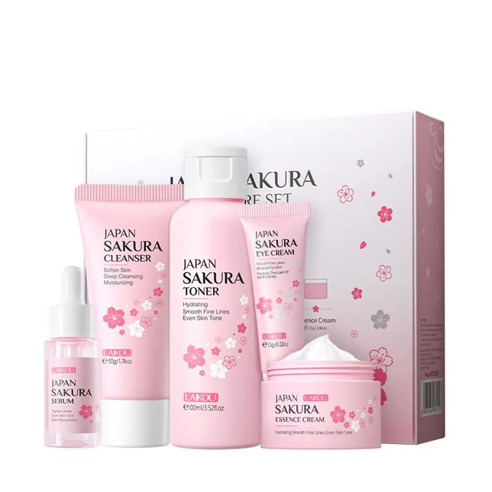 LAIKOU Sakura Skincare Gift Set – Moisturizing Face Care Kit (3–5 pcs)
