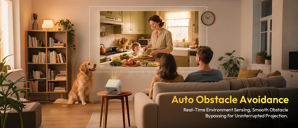 XGODY A6 PRO 4K Native 1080P 650 ANSI Smart Projector AI Auto focus Keystone Correction 360° Portable Projector  Home Cinema