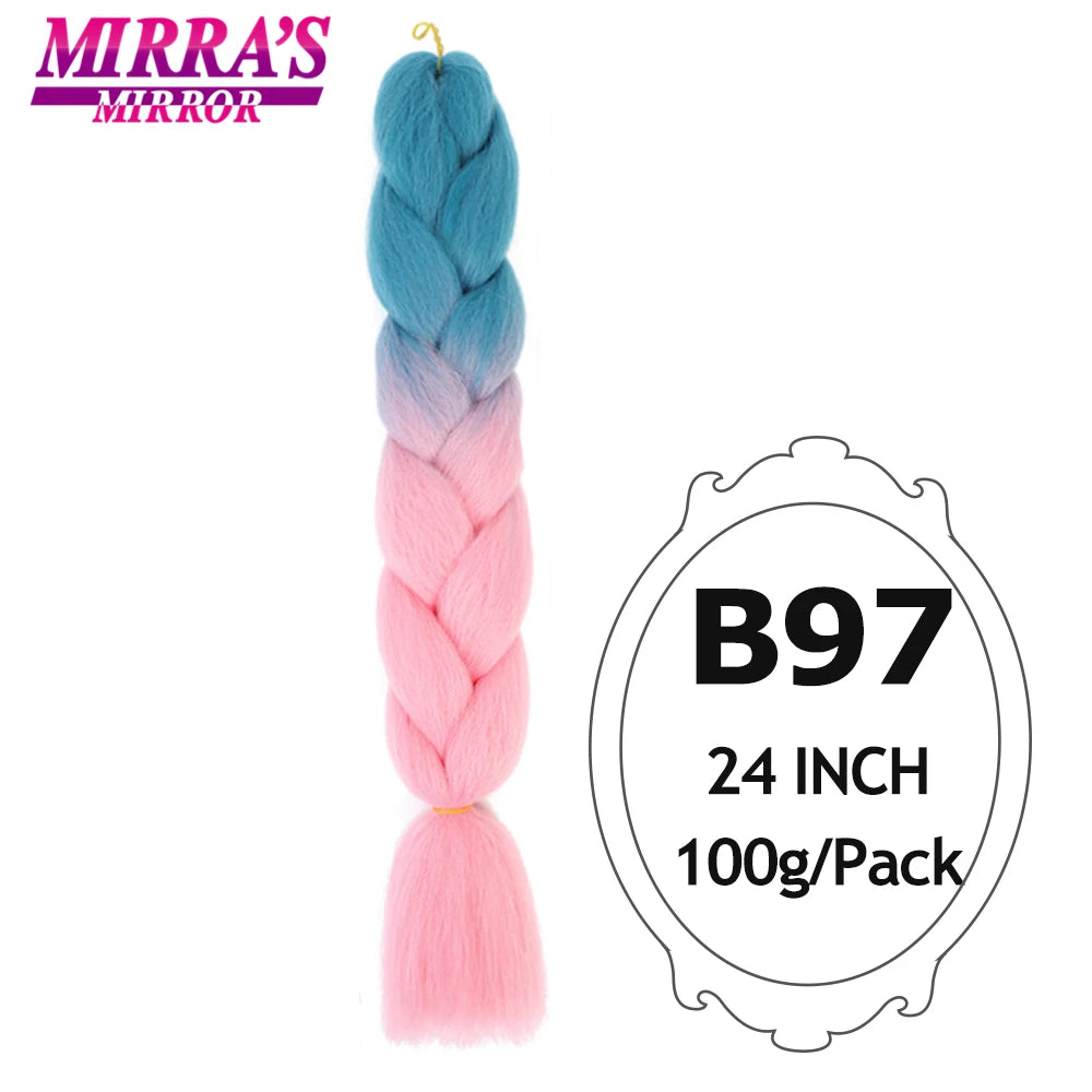 Colorful Jumbo Braiding Hair Extensions For Box Braids Synthetic Hair for Afro Braids Ombre Jumbo Braid Hair DIY Crochet Braid